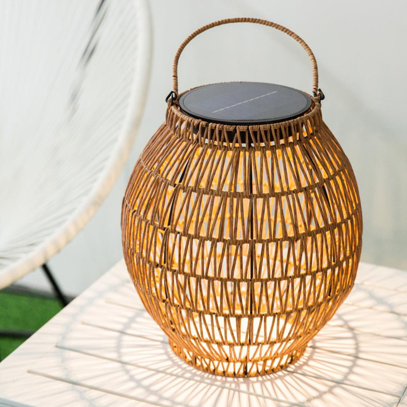 Hand Hold Wicker Rattan Garden Lantern